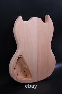 Bois D’acajou Unfinished Electric Guitar Body Set In Sg Style Hh Double Cut