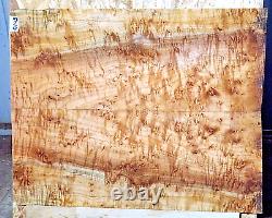 Bois d'érable Birdseye Burl pour luthier, lot de 2 assortis, 24 x 18,5 x 0,625