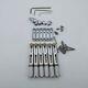 Chrome 6 Chaîne Fanné Fret Headless Guitar Laiton Bridge Saddles Set