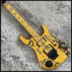 Corps massif, guitare électrique moderne KH Ouija avec pont FR, finition jaune brillant, livraison gratuite