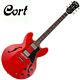 Cort Source Red Cherry Semi Hollow Alnico Set Neck Chamber Guitare Électrique Maple