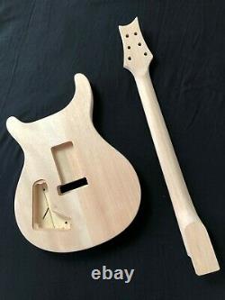 Diy 1set Guitare Body & Manche Electric Guitar Kit Pour Prs Style Inachevé