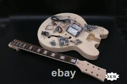 Diy Set Semihollow Electric Guitar Body+guitar Neck Maple 24.75in Inachevé