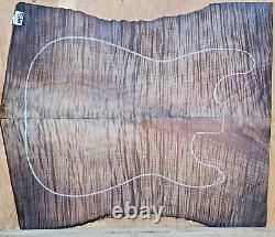 ÉRABLE FLAMMÉ RÔTI Bois 0953 Luthier 5A Ensemble de guitare à corps solide 22 x 18 x. 500