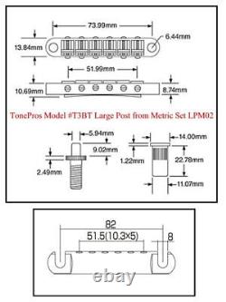 Ensemble de chevalet et cordier pré-entaille TonePros METRIC NICKEL LPM02/N