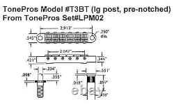 Ensemble de chevalet et cordier pré-entaille TonePros METRIC NICKEL LPM02/N