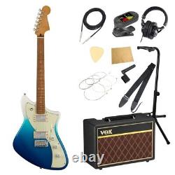 Ensemble de débutant de guitare électrique Fender Meteora Player Plus Meteora HH BLB avec VOX