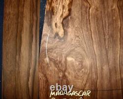 Ensemble de dos et éclisses acoustiques en bois de rose de Madagascar pour luthier de guitare