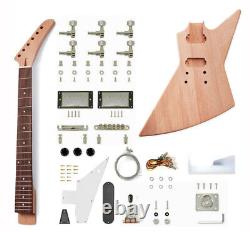 Ensemble de guitare 1Set Kit de guitare électrique Manche de guitare 22 frettes Touche en palissandre Pour tête de banane