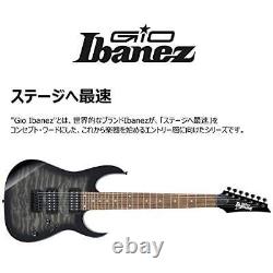 Ensemble de guitare Ibanez GRG7221QATKS de la série Ibanez GIO à 7 cordes, fabriqué au Japon.