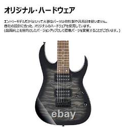 Ensemble de guitare Ibanez GRG7221QATKS de la série Ibanez GIO à 7 cordes, fabriqué au Japon.