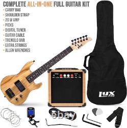 Ensemble de guitare électrique pour enfants débutants ultime avec ampli et accessoires en naturel