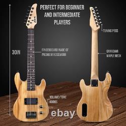 Ensemble de guitare électrique pour enfants débutants ultime avec ampli et accessoires en naturel
