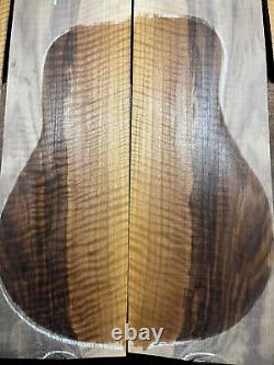 Ensemble de luthier de guitare en bois de noyer figuré à dos et côtés AAAA