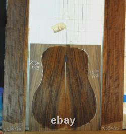 Ensemble de luthier en bois de tonalité noyer noir oriental bouclé et vitrifié, pour les côtés arrière de guitare.