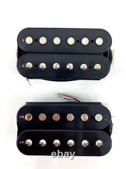 Ensemble de micros Gotoh Classic Humbucker pour manche et chevalet en noir.