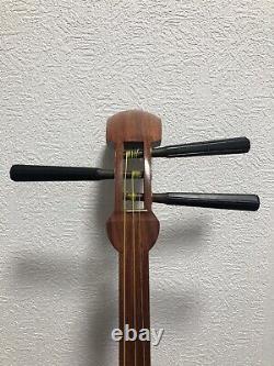 Étui rigide Near Mint pour Shamisen japonais, ensemble de musique, sac pour instrument à 3 cordes, doré