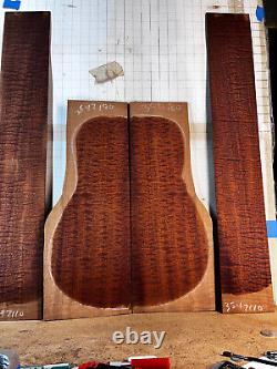 Exposition de guitare en bois de sapele matelassé avec un ensemble de luthier pour le dos et les côtés