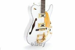 F Trou Tl Guitare Électrique Bigsby Pont D'or Hardware Set En Blanc Couleur Archtop