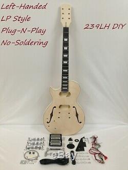 Gauchers Guitare Électrique 239lh Diy Kit, No-soudure, Set De Cou, Corps Semi-creux
