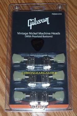 Gibson Les Paul Tuners Set Kluson Deluxe Nickel Pearloid Green Guitar Parts Sg