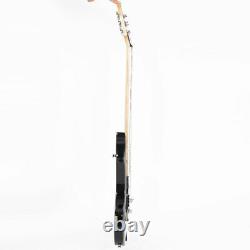 Glarry 36''flame Hsh Pickup En Forme De Guitare Électrique Avec Accessoires Set Noir