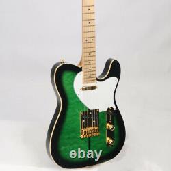 Green Tl Vintage Truff Dog Guitare Électrique Quilted Maple Top Veneer S-s Pickups