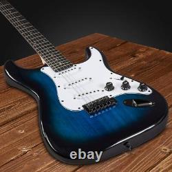 Guitare Électrique LyxPro Débutant 39 et Accessoires de Guitare Électrique, Bleu