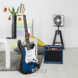 Guitare Électrique LyxPro Débutant 39 et Accessoires de Guitare Électrique, Bleu