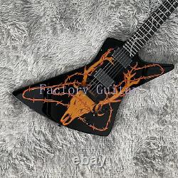 Guitare Électrique Noire EX Corps en Acajou Micros HH Ensemble Joint Expédition Rapide