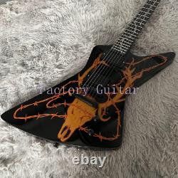 Guitare Électrique Noire EX Corps en Acajou Micros HH Ensemble Joint Expédition Rapide