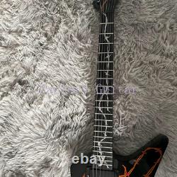 Guitare Électrique Noire EX Corps en Acajou Micros HH Ensemble Joint Expédition Rapide