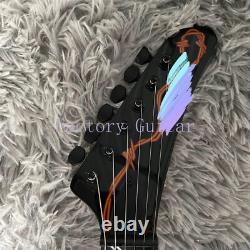 Guitare Électrique Noire EX Corps en Acajou Micros HH Ensemble Joint Expédition Rapide