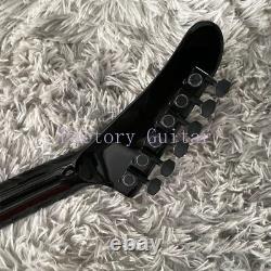 Guitare Électrique Noire EX Corps en Acajou Micros HH Ensemble Joint Expédition Rapide