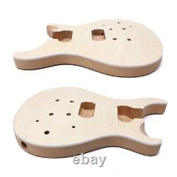 Guitare Électrique en Acajou Flamme Ensemble 22 Frettes Manche PRS Incrustation Points DIY Guitare Débutant