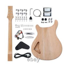 Guitare Électrique en Acajou Flamme Ensemble 22 Frettes Manche PRS Incrustation Points DIY Guitare Débutant