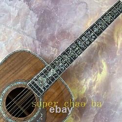 Guitare acoustique 41 D-45 en acacia massif avec incrustation d'abalones et touche en ébène