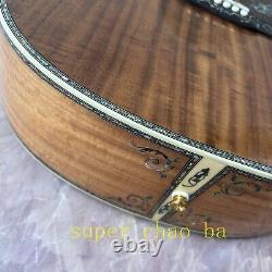 Guitare acoustique 41 D-45 en acacia massif avec incrustation d'abalones et touche en ébène