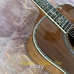 Guitare acoustique 41 D-45 en acacia massif avec incrustation d'abalones et touche en ébène