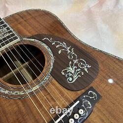 Guitare acoustique 41 D-45 en bois d'acacia massif avec incrustation en nacre 6 cordes 20 frettes