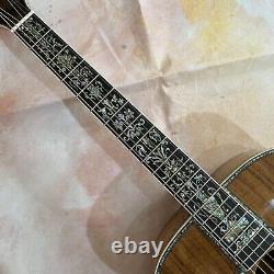 Guitare acoustique 41 D-45 en bois d'acacia massif avec incrustation en nacre 6 cordes 20 frettes