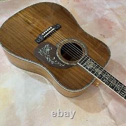 Guitare acoustique 41 D-45 en bois d'acacia massif avec incrustation en nacre 6 cordes 20 frettes