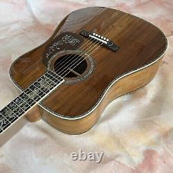 Guitare acoustique 41 D-45 en bois d'acacia massif avec incrustation en nacre 6 cordes 20 frettes