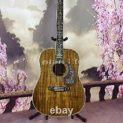 Guitare acoustique 41 D-45 en bois d'acacia massif avec incrustations en nacre Livraison rapide