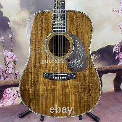 Guitare acoustique 41 D-45 en bois d'acacia massif avec incrustations en nacre Livraison rapide