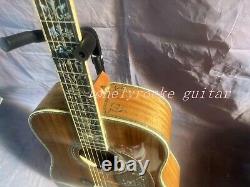 Guitare acoustique D-45 en acacia massif avec incrustation d'abalone et touche en palissandre motif