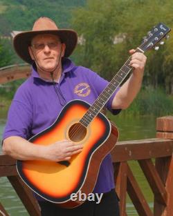 Guitare acoustique ZJW Gold 41 pour adultes, adolescents et débutants - Ensemble complet avec bague