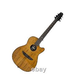 Guitare acoustique/classique Haze, placage d'érable moucheté, dos rond, HSDP836CGC