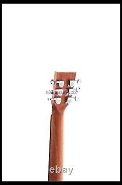 Guitare acoustique de voyage à corps creux en sapelli massif avec sillet et selles en os, 15 frettes