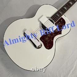 Guitare acoustique électrique blanche J200 43'' en épicéa massif avec égaliseur 6 cordes expédition gratuite